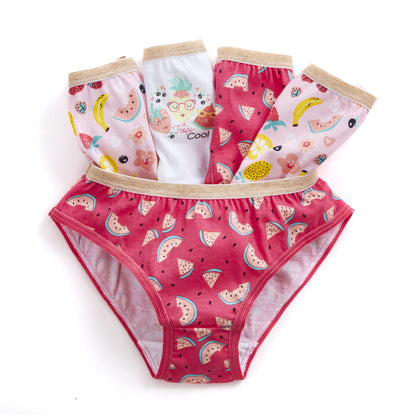 4Kidz Girls Briefs 5 Pack - Fruit (7-13 Years)