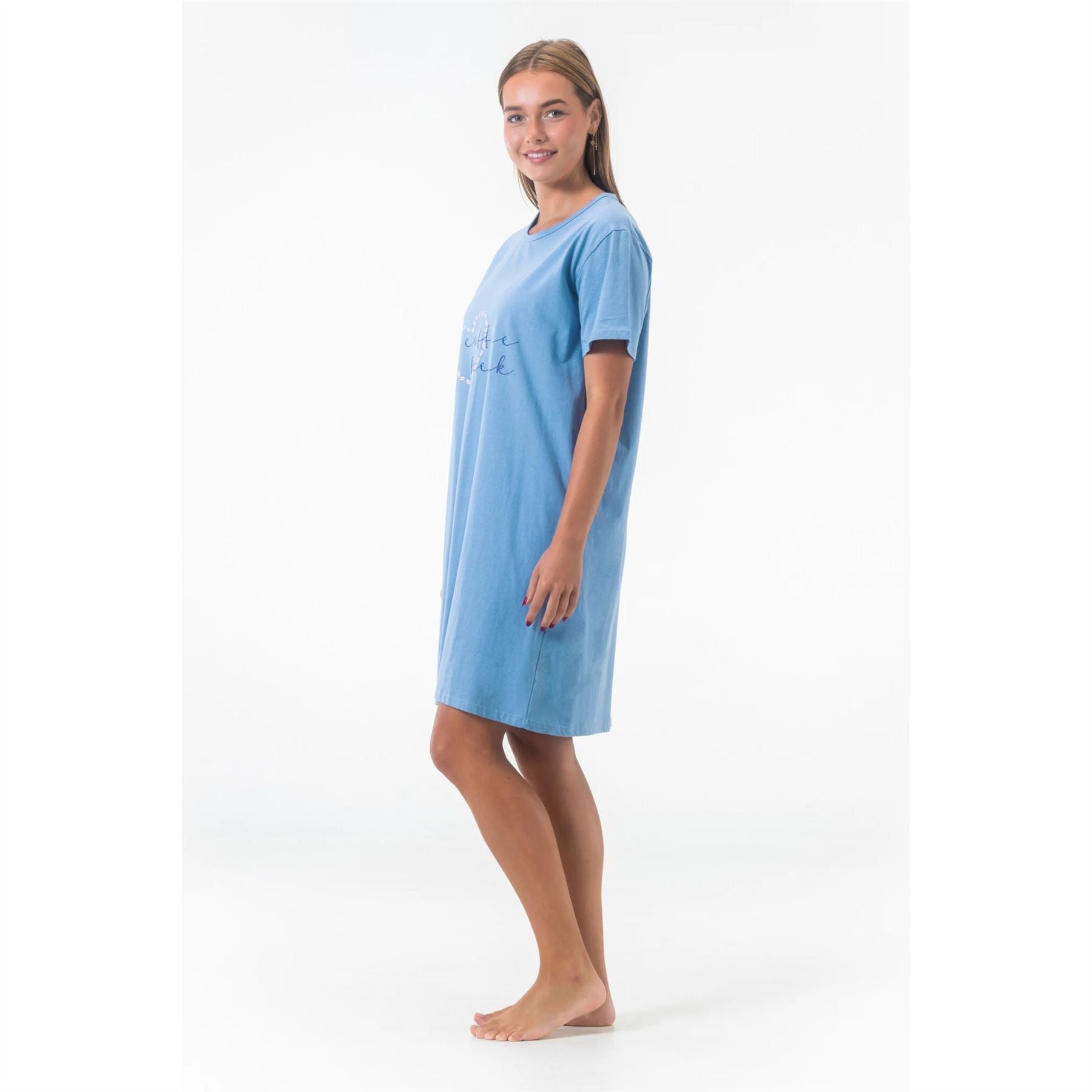 Gaubert Womens 'Coffee Break' Nightdress - Blue Gaubert