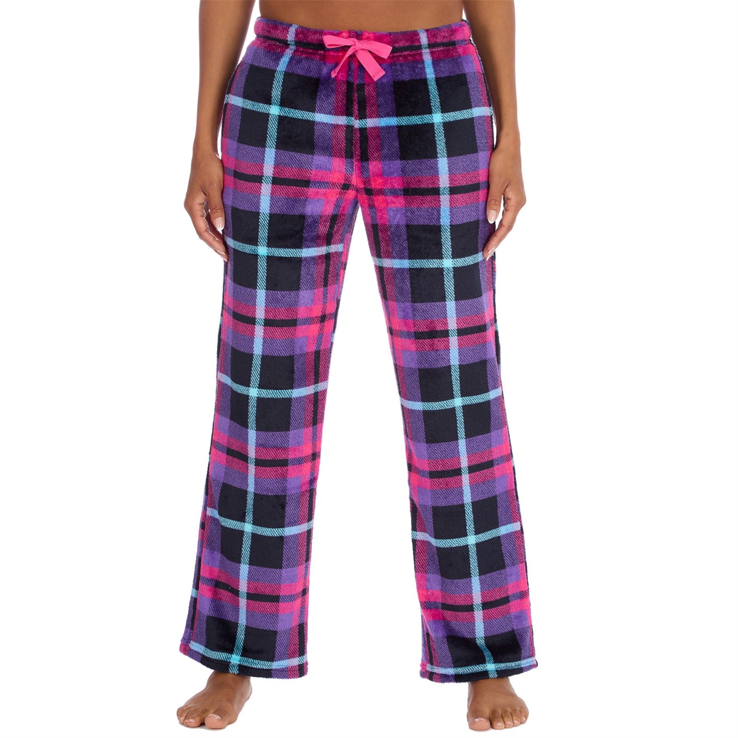 Forever Dreaming Womens Fleece Lounge Pants - Purple Check