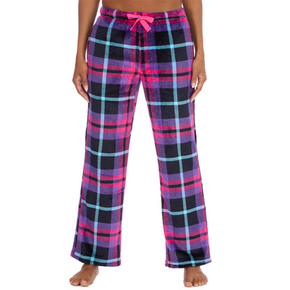Forever Dreaming Womens Fleece Lounge Pants - Purple Check