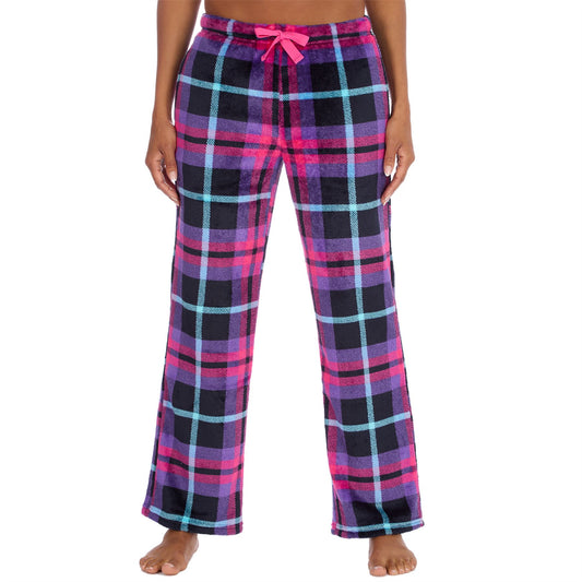 Forever Dreaming Womens Fleece Lounge Pants - Purple Check