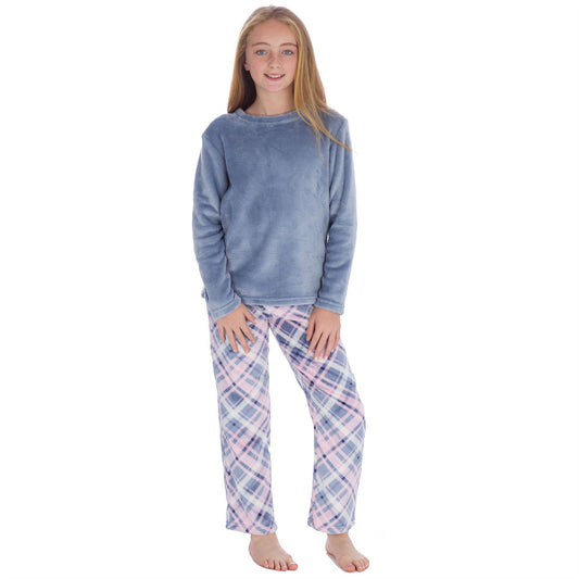 Forever Dreaming Kids Fleece Pyjamas - Diagonal Check