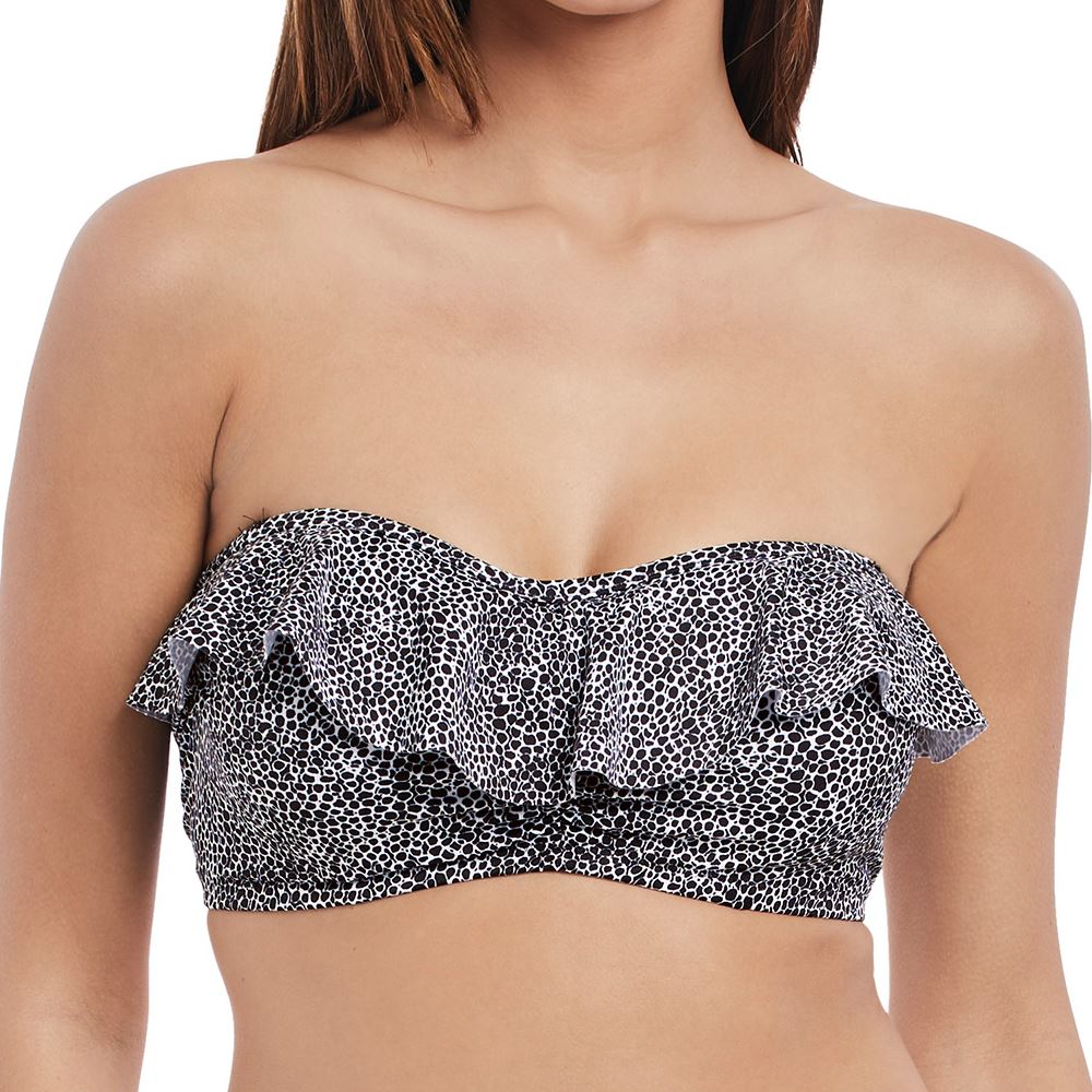 Freya Run Wild Frill Bandeau Bikini Top - Black