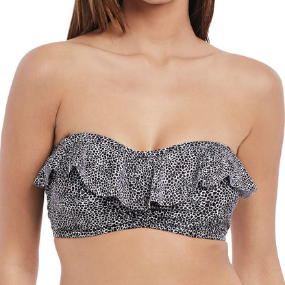 Freya Run Wild Frill Bandeau Bikini Top - Black