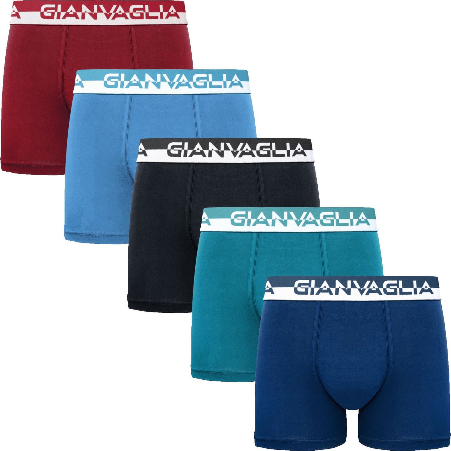 Gianvaglia Deluxe Boxer Shorts (5 Pack) - Multi/White