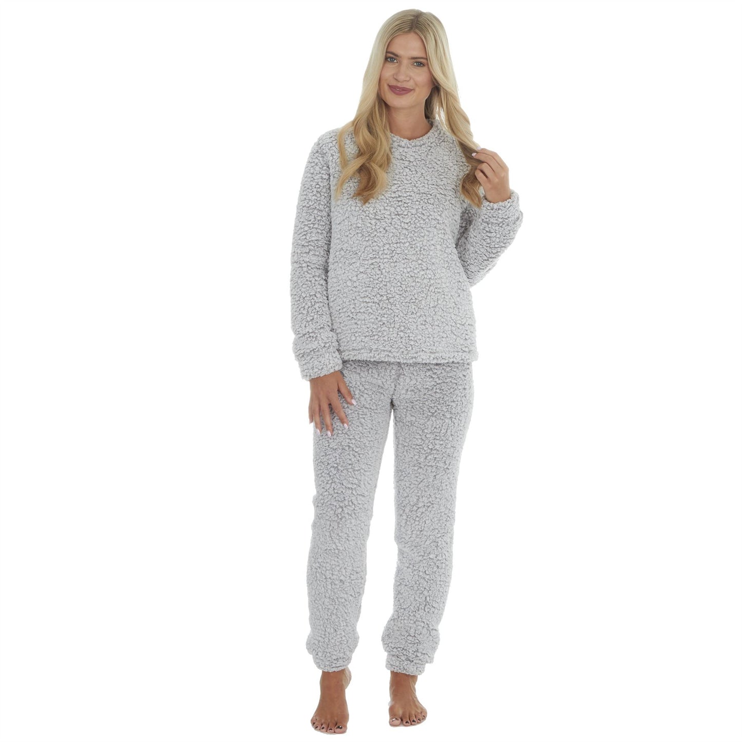 Forever Dreaming Womens Borg Fleece Pyjamas - Grey