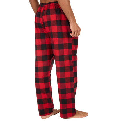 Cargo Bay Mens Check Flannel Lounge Pants - Red/Black