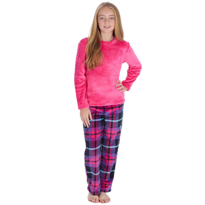 Forever Dreaming Kids Fleece Pyjamas - Purple Check