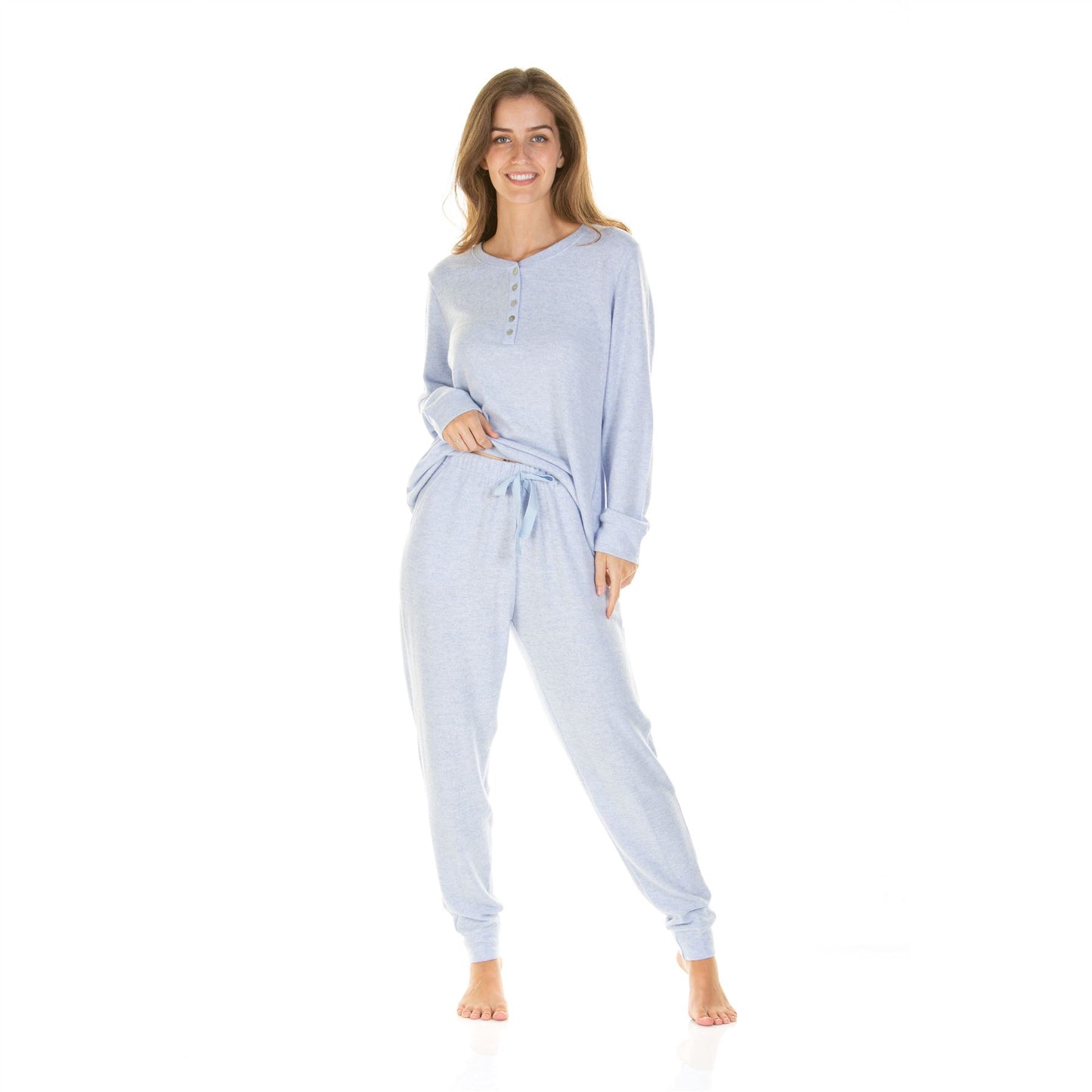 La Marquise Womens Lush Lounge Long Sleeve Pyjamas - Blue