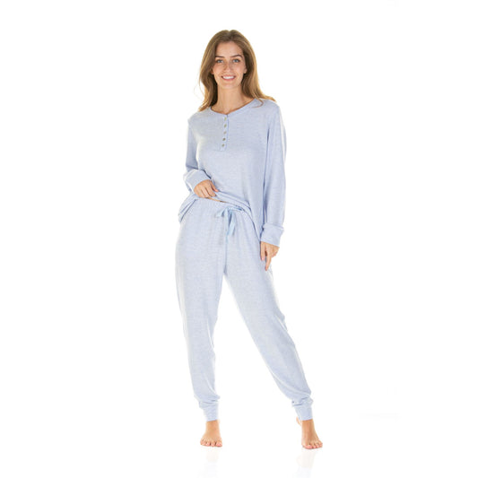 La Marquise Womens Lush Lounge Long Sleeve Pyjamas - Blue