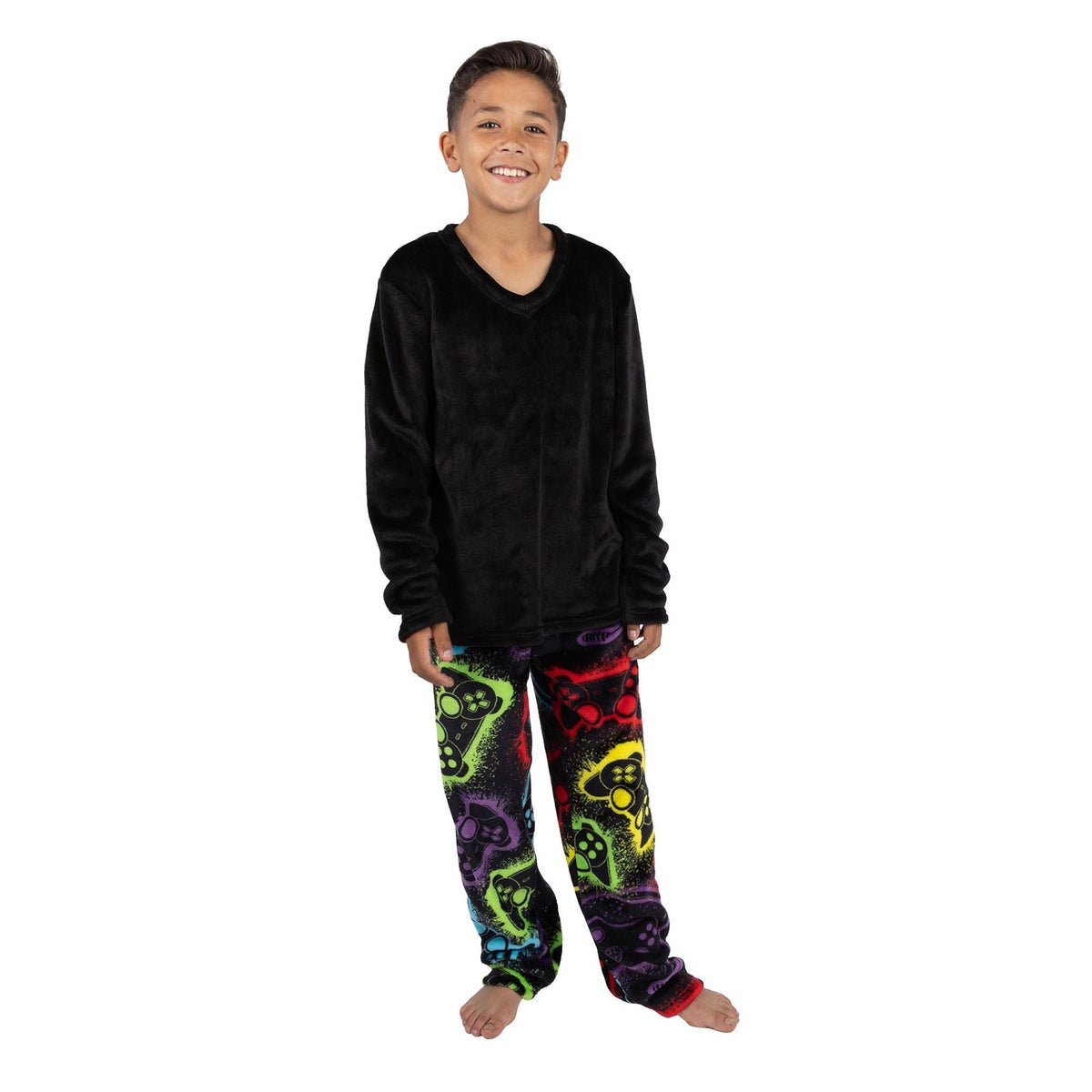 Cargo Bay Boys Gamer Fleece Pyjamas - Black Cargo Bay