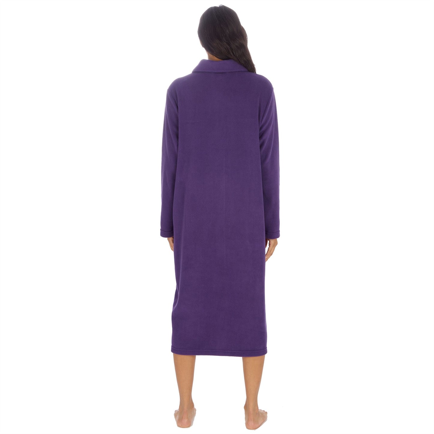 Countess Christie Longer Length Button Housecoat - Purple