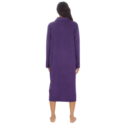 Countess Christie Longer Length Button Housecoat - Purple