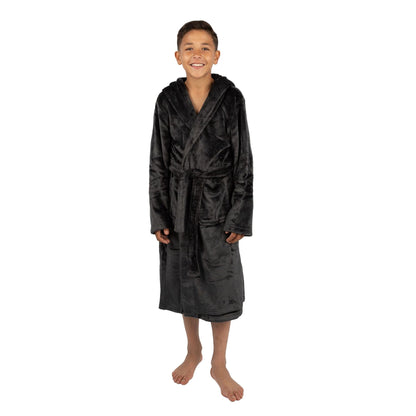 Cargo Bay Boys Plush Fleece Robe - Charcoal Cargo Bay