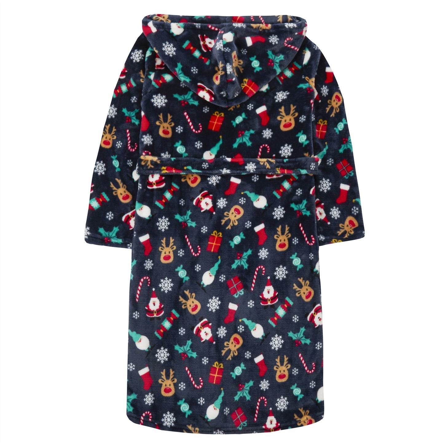 Slumber Party Kids Fleece Christmas Robe - Navy