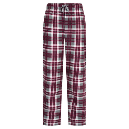 Gaubert Mens Check Fleece Lounge Pants (2 Pack) - Red/Blue Gaubert