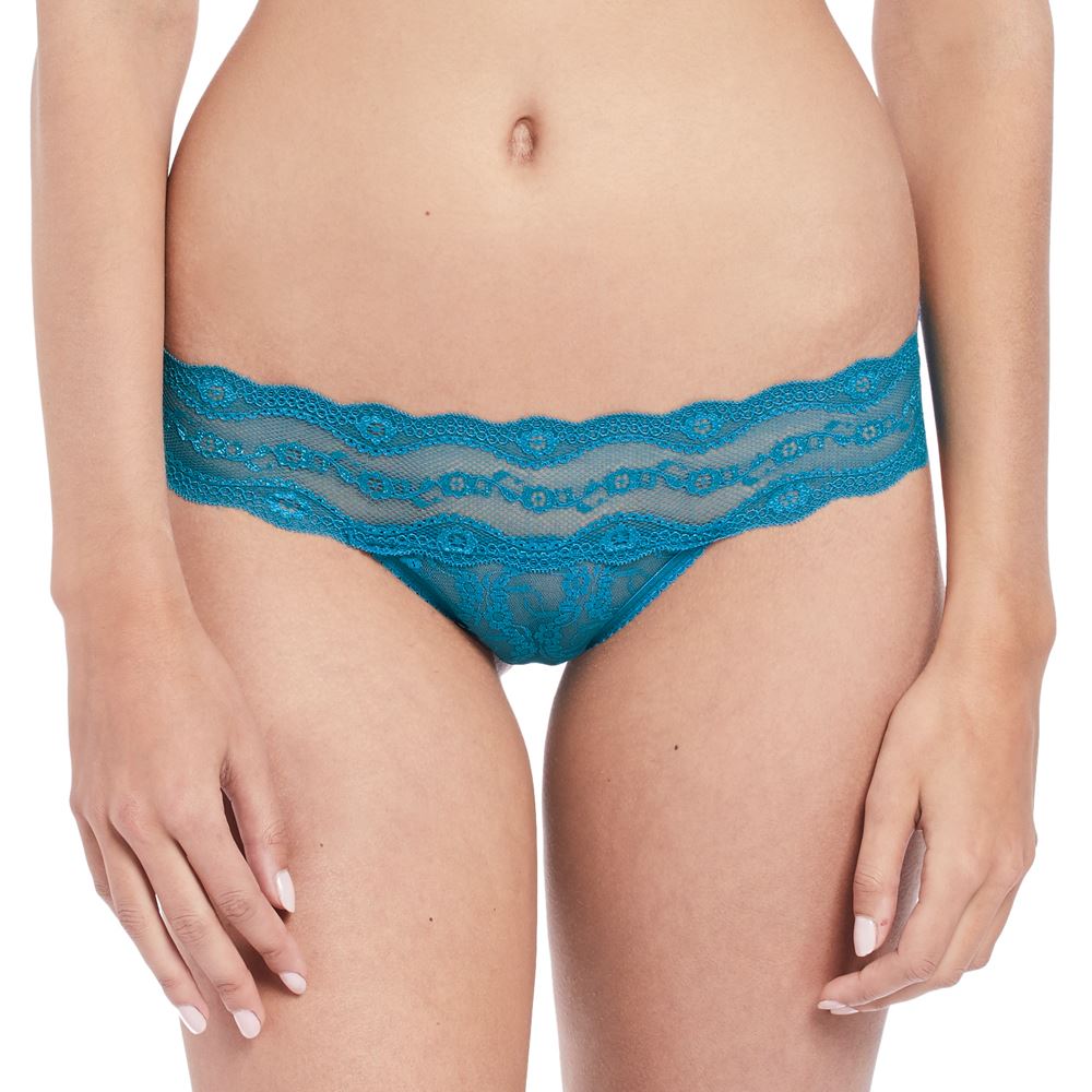 B.Tempt'd Lace Kiss Thong - Mykonos Blue