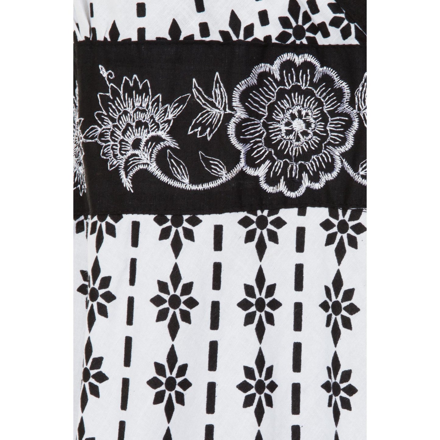 Pistachio Crossover Summer Dress - Black/White
