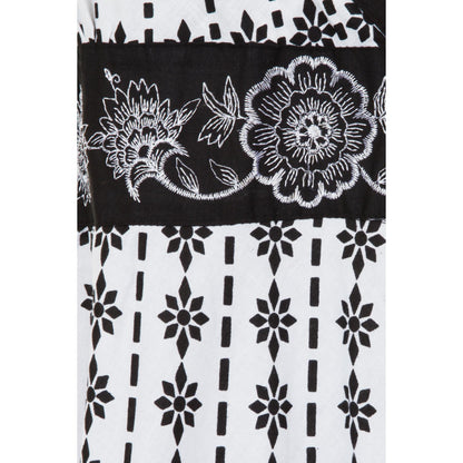 Pistachio Crossover Summer Dress - Black/White