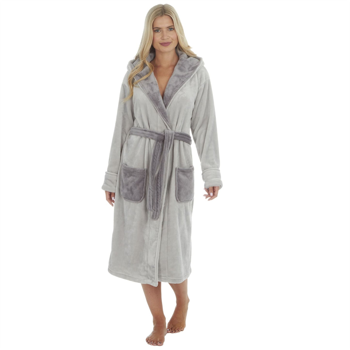 Forever Dreaming Womens Novelty Fleece Panda Robe - Grey