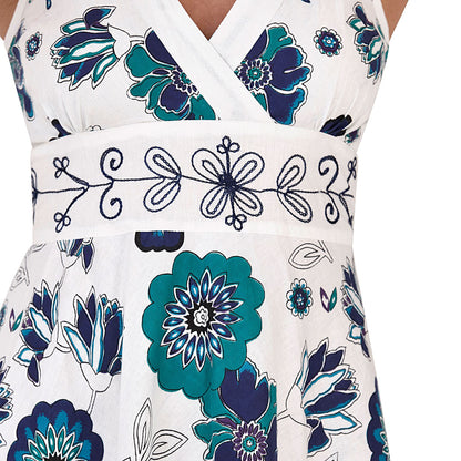 Pistachio Embroidered Crossover Dress - Green