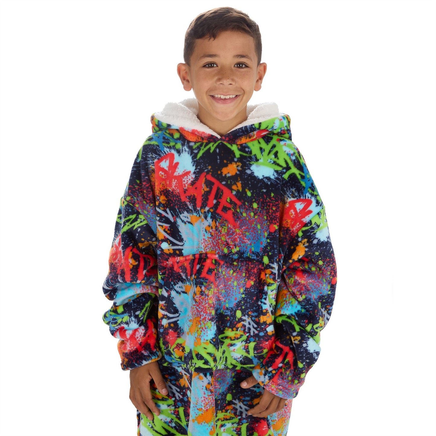 Huggable Hoodie Kids Fleece Oversized Hoodie - Graffiti