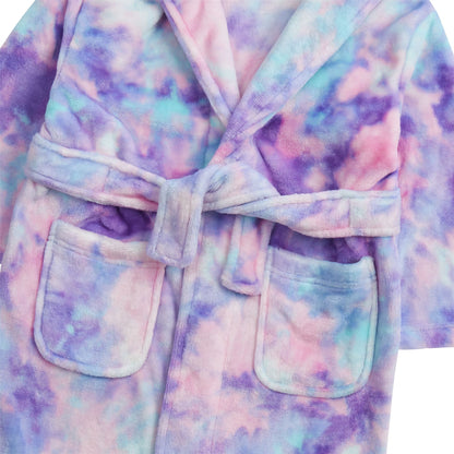 Minikidz Kids Tie Dye Hooded Fleece Robe