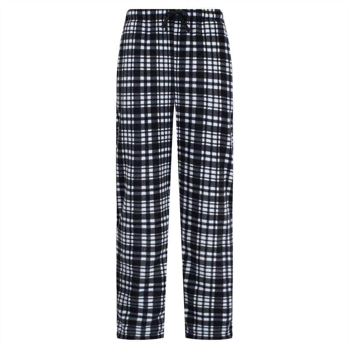 Gaubert Mens Check Fleece Lounge Pants (2 Pack) - Black/Blue Gaubert