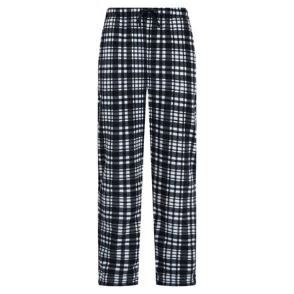 Gaubert Mens Check Fleece Lounge Pants (2 Pack) - Black/Blue Gaubert