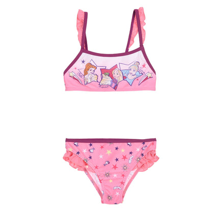 Girls Disney Princess Star Print Bikini Set - Pink
