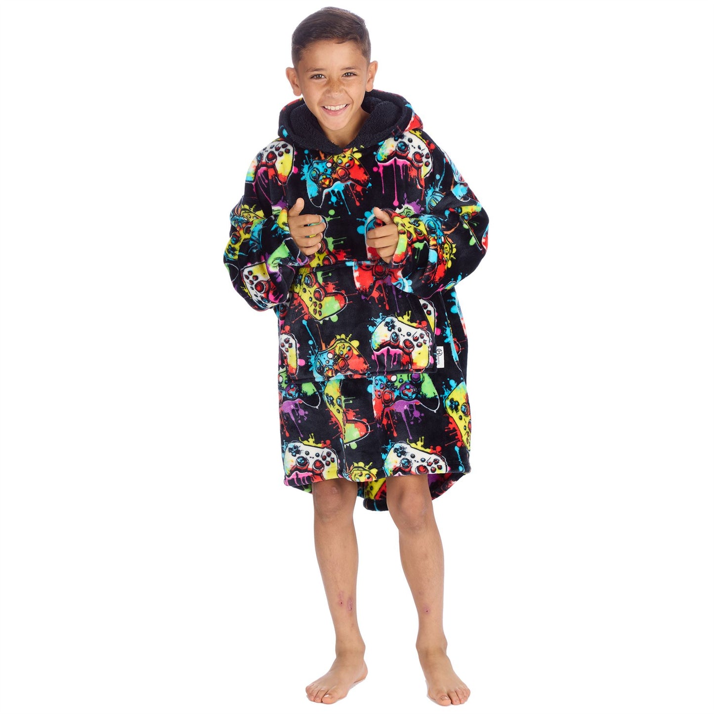 Huggable Hoodie Kids Fleece Oversized Hoodie - Gaming Navy