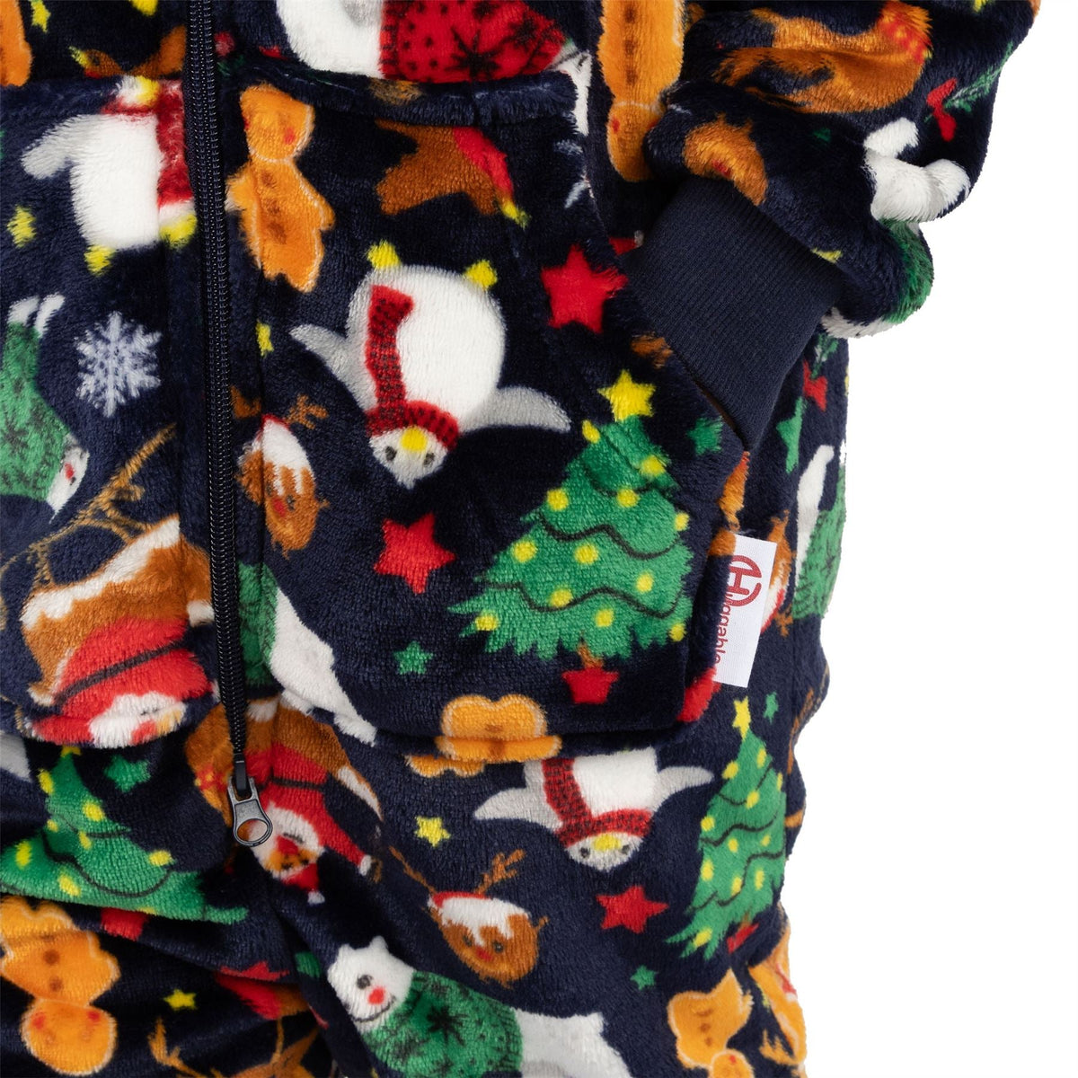 Huggable Hoodie Unisex Kids Christmas Fleece Onesie - Navy Huggable Hoodie