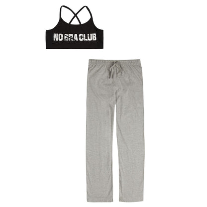Forever Dreaming Womens 'No Bra Club' Bralette/Lounge Pant - Black/Grey