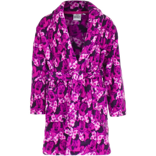 Girls Minnie Mouse Fleece Robe - Fushia