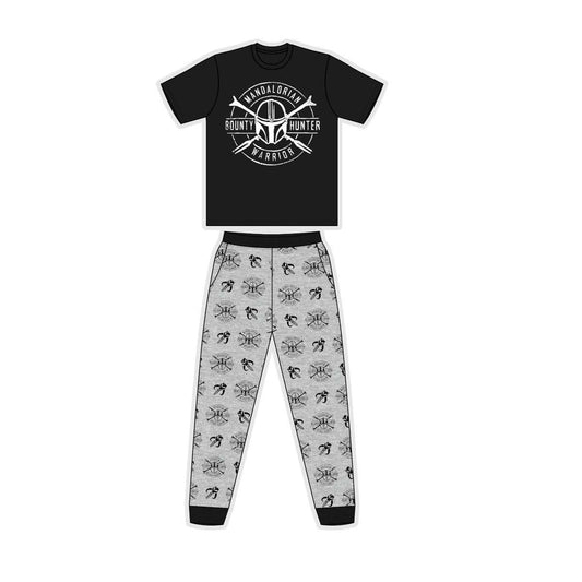 Mens The Mandalorian Pyjamas - Black/Grey