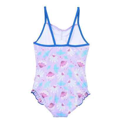 Girls Disney Frozen Elsa Glitter Swimsuit - Purple Frozen