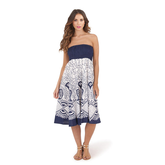Pistachio Swirl Print Dress/Skirt - Blue