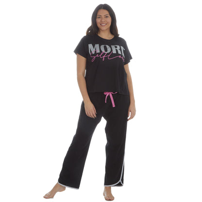 Forever Dreaming Womens 'More Self Love' Pyjama Set - Black