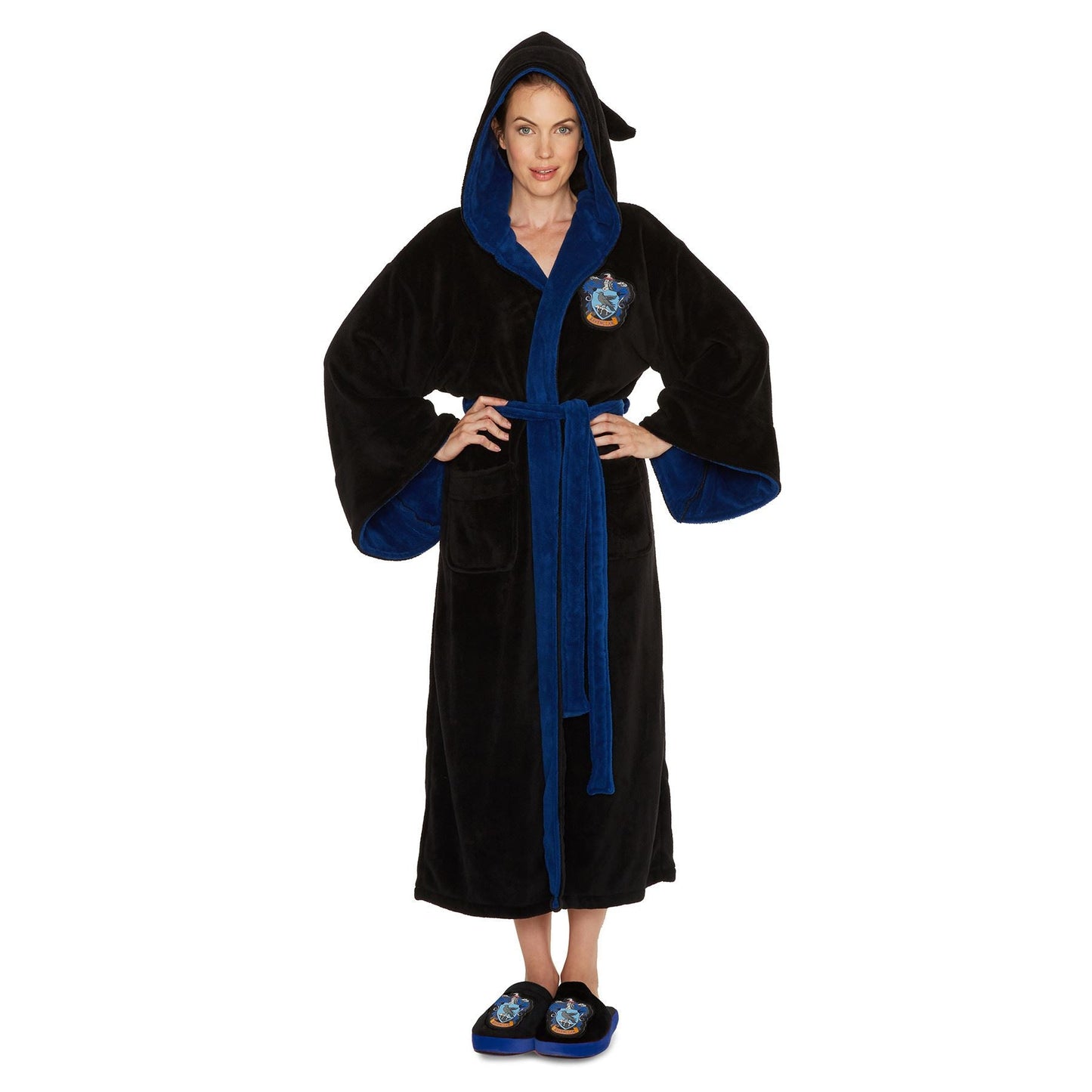 Womens Harry Potter Ravenclaw Fleece Robe - Black Harry Potter