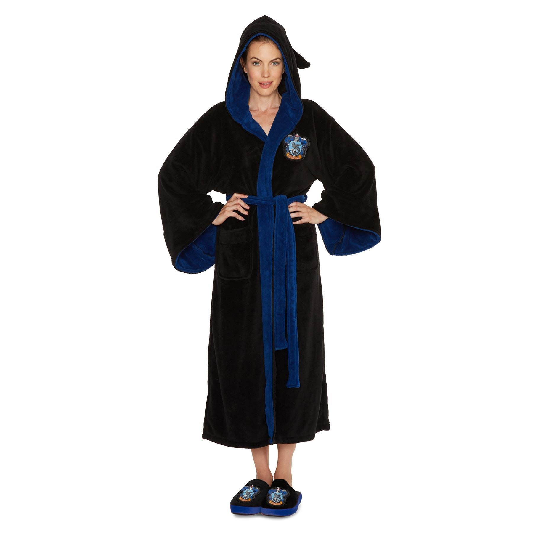 Womens Harry Potter Ravenclaw Fleece Robe - Black Harry Potter
