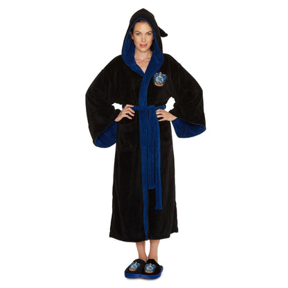 Womens Harry Potter Ravenclaw Fleece Robe - Black Harry Potter
