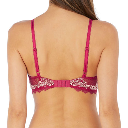Wacoal Lace Perfection Plunge Push Up Bra - Cerise