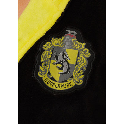 Harry Potter Mens Hufflepuff Fleece Robe - Black