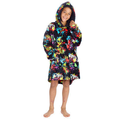 Huggable Hoodie Kids Fleece Oversized Hoodie - Gaming Navy