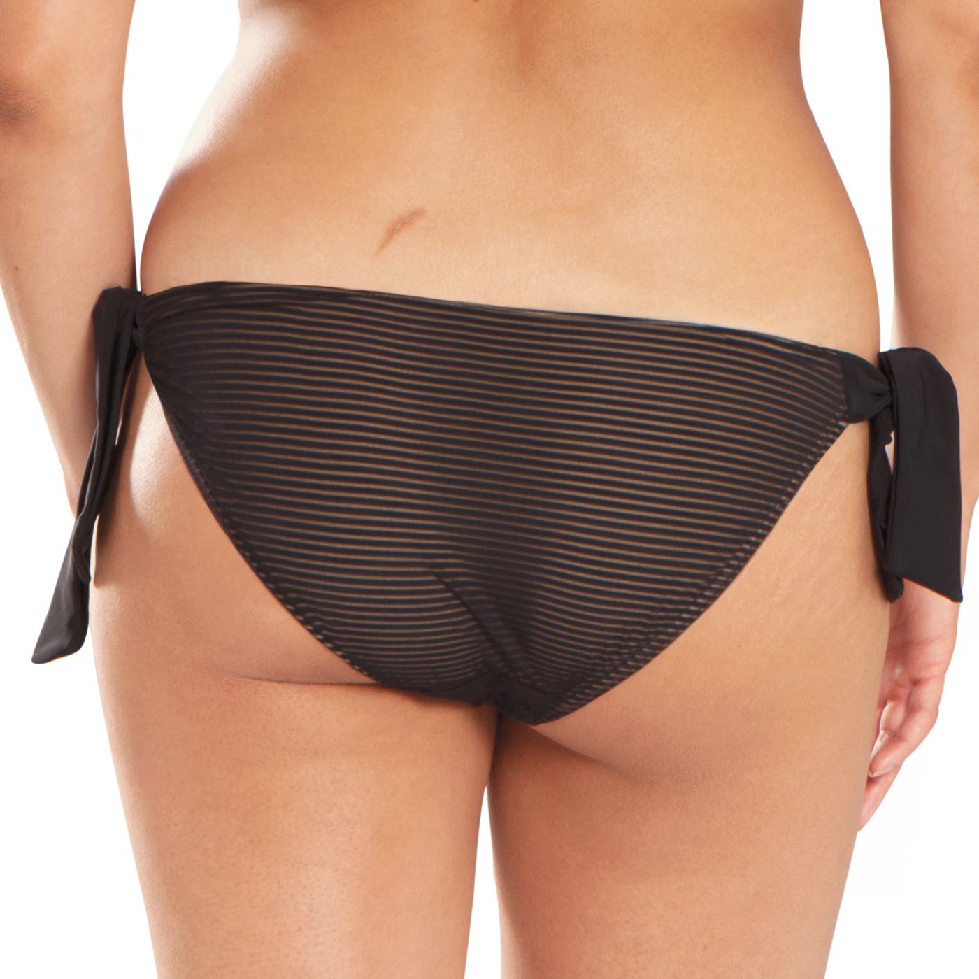 Curvy Kate Onyx Tie Side Bikini Brief - Black Stripe