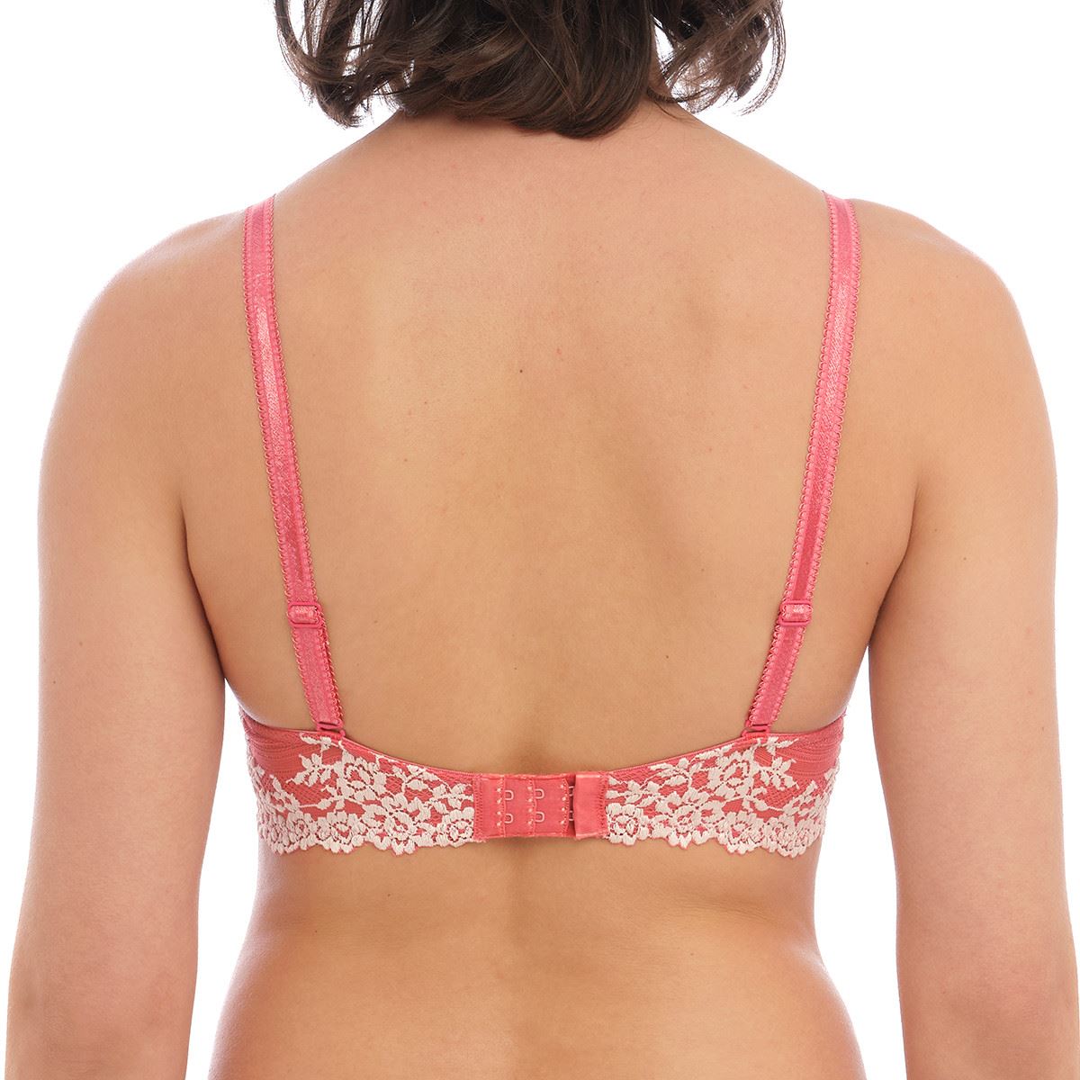 Wacoal Embrace Lace Plunge Bra - Faded Rose/White Sand
