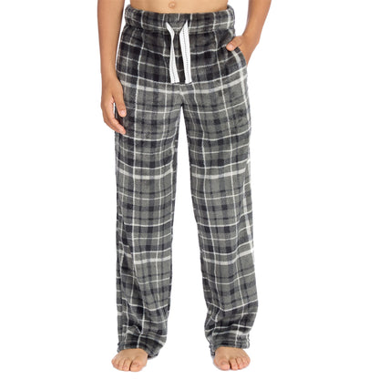 Cargo Bay Boys Fleece Lounge Pants - Grey Check