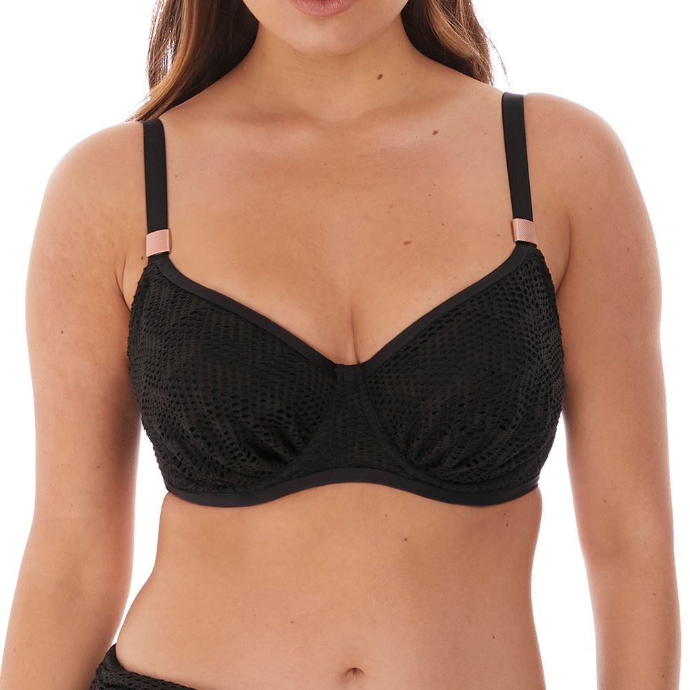 Fantasie Marseille Gathered Full Cup Bikini Top - Black