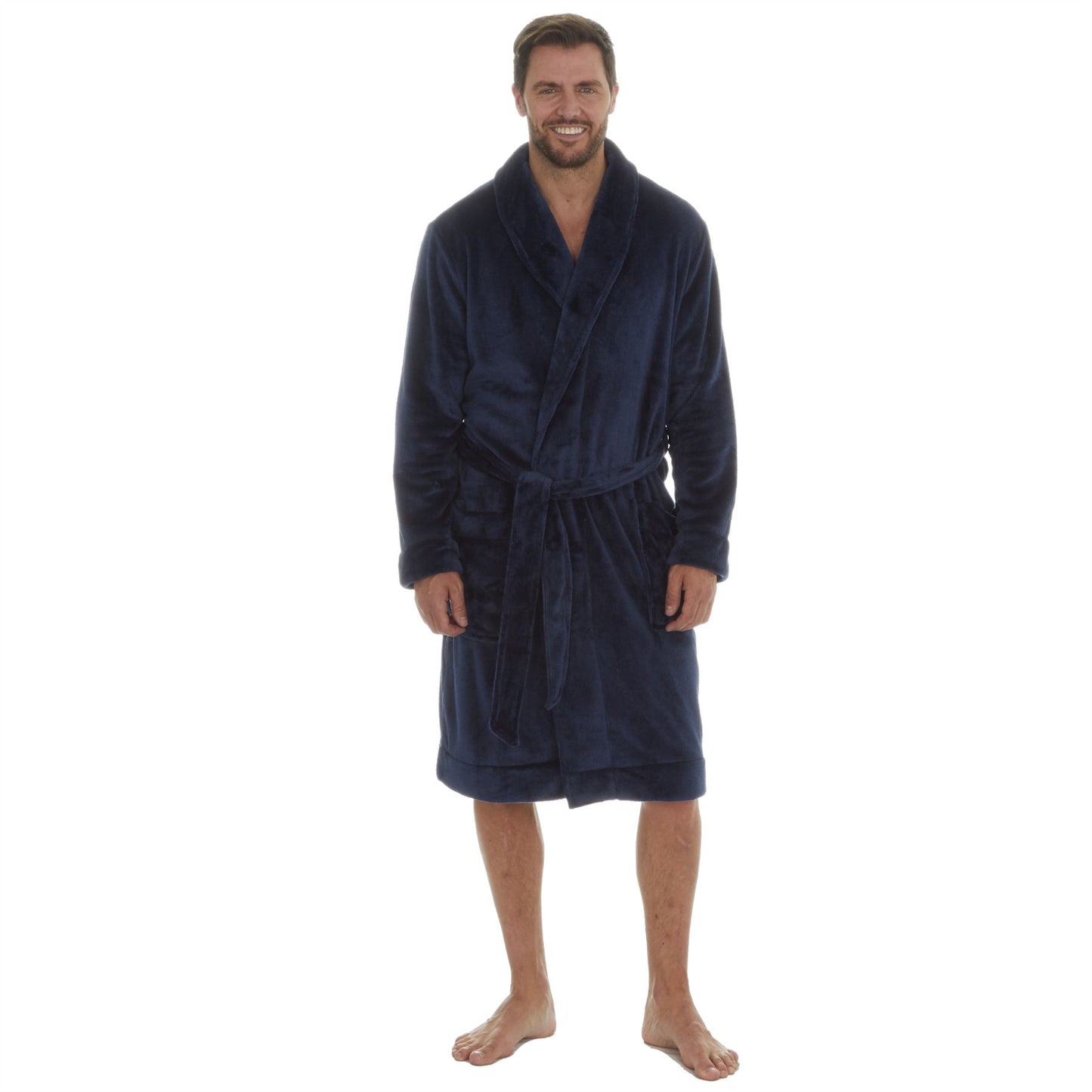 Club Room Mens Super Soft Plush Fleece Robe - Blue