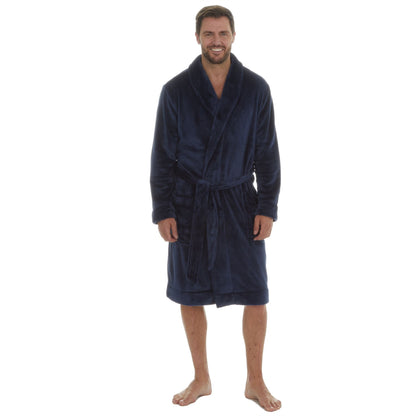 Club Room Mens Super Soft Plush Fleece Robe - Blue